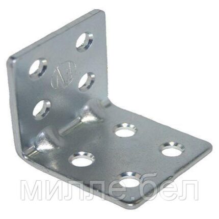 Уголок мебельный 32х32х30 мм белый цинк (50 шт в карт. уп.) STARFIX