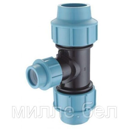 Тройник ред. 50 х 25 х 50 (для ПЭ труб), AV Engineering (Полипропилен, макс.  16 бар, макс.  40 °С)