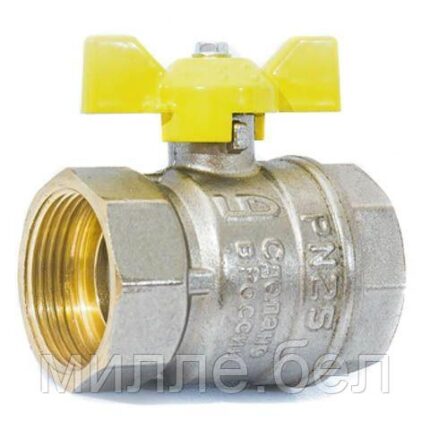 Кран шаровый 1/2" вн.-вн. бабочка (ГАЗ) PN40, LD
