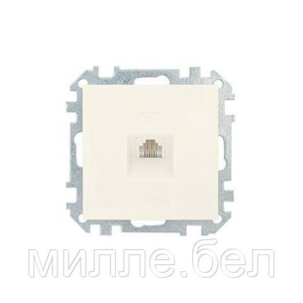 Розетка 1-ая телефонная (скрытая) бежевая, Стиль, BYLECTRICA