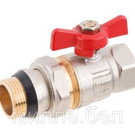 Кран шаровый 3/4" нар.-вн. бабочка (со сгоном) PN40, AV Engineering (Латунь, макс.  40 бар, макс.  110 °С, с