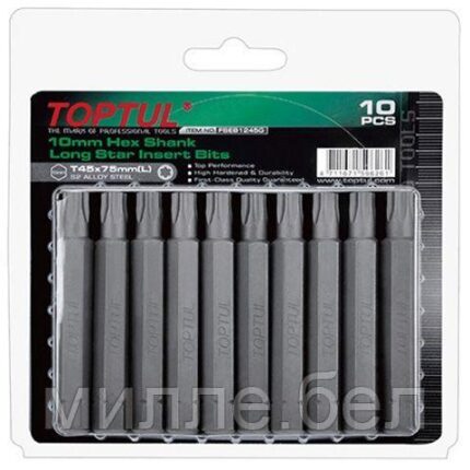 Насадка TORX T20 75мм LONG 10шт блистер TOPTUL