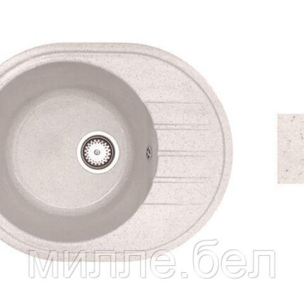 Мойка кухонная из искусственного камня RIO песочный, 570х450 мм, AV Engineering