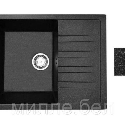 Мойка кухонная из искусственного камня BEST черный 640х500 мм, AV Engineering