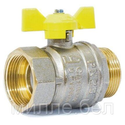 Кран шаровый 3/4" нар.-вн. бабочка (ГАЗ) PN40, LD