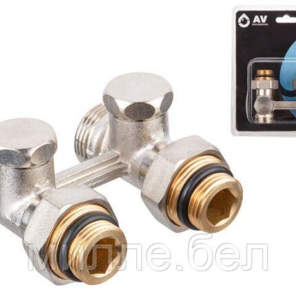 Клапан прямой вентильный 3/4" нар. для радиатора (мультифлекс), AV Engineering (инд. упак.) (Обратка и подача)