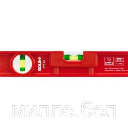 Уровень 250мм 2 глазка пластм. PTF25 (SOLA)