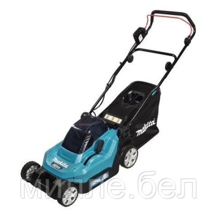 Газонокосилка аккумуляторная MAKITA LXT DLM 382 PM2 (18.0 В, 2 акк., 4.0 А/ч, Li-Ion, шир. 380 мм, выс. 25-75