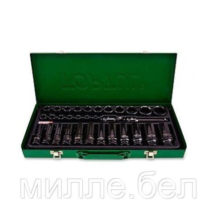 Набор головок ударн. 1/2" 8-32мм 6гр. 32пр. TOPTUL