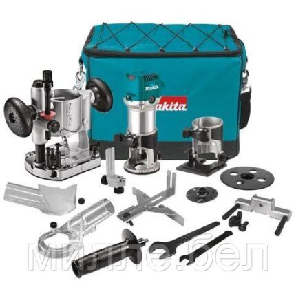Фрезер кромочный MAKITA RT 0702 CX2 + аксессуары в сумке (710 Вт, цанга 8 мм, 30000 об/мин, регул. об.)