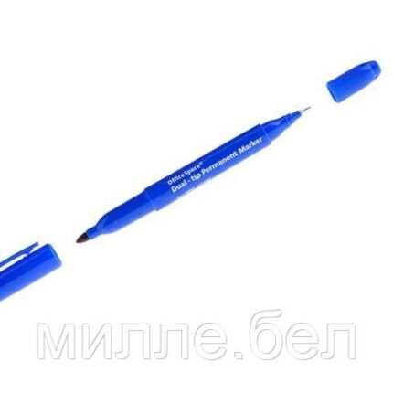 Маркер перманентный двухсторонний OfficeSpace синий, пулевидный, 0,8/2,2мм (толщ. линии 0,8/2,2 мм. Цвет
