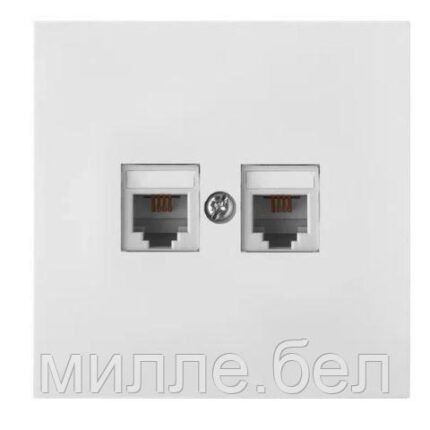 Розетка 2-ая компьютерная (скрытая) белая, Carre, BYLECTRICA