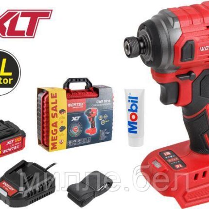 Аккум. ударный гайковерт/винтоверт WORTEX CWR 0218 в чем. XLT 1x4 А*ч, БЕСЩЕТ., 18 В, 220 Н*м (внутр. шестигр.
