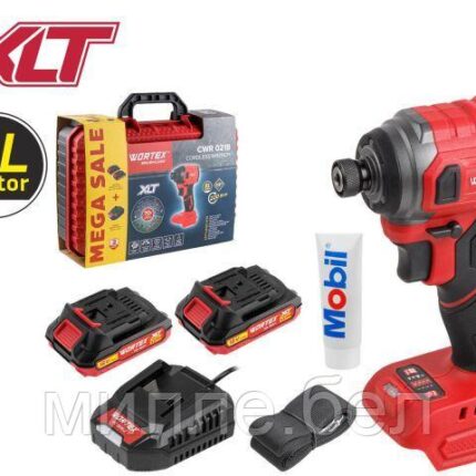 Аккум. ударный гайковерт/винтоверт WORTEX CWR 0218 в чем. XLT 2x2 А*ч, БЕСЩЕТ., 18 В, 220 Н*м (внутр. шестигр.
