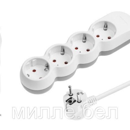 Удлинитель 1,5м (4 роз., 3,5кВт, с/з, ПВС 3х1,5) LEIDEN ELECTRIC