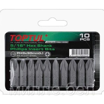 Насадка крестообразная PH3 30мм 5/16'' 10шт блистер TOPTUL