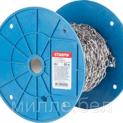 Цепь сварная короткозвенная М2 нерж.сталь (А2), DIN 766 (бухта 50м) STARFIX
