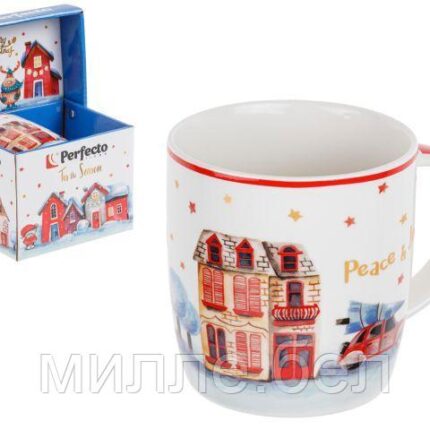 Кружка керамическая, в кор., 360 мл., GOLDEN WISHES-3, PERFECTO LINEA