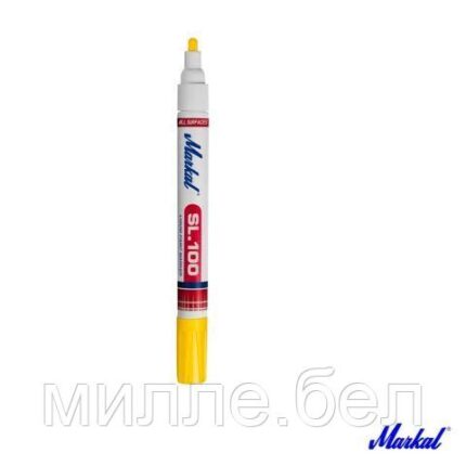 Маркер промышл. перманентный на основе жидк. краски MARKAL SL100 ЖЕЛТЫЙ (Толщина линии 3 мм. Цвет желтый)