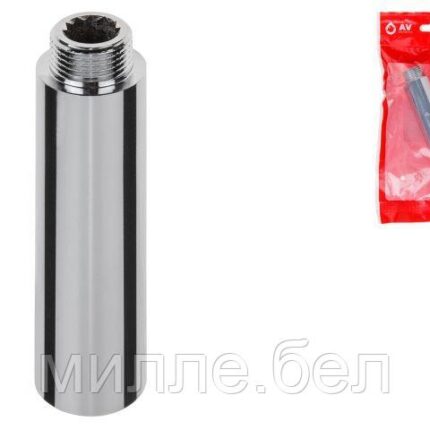 Удлинитель 1/2" вн.-нар. х 100 мм усиленный ХРОМ, AV Engineering (инд. упак.) (Латунь, макс.  16 бар, макс.