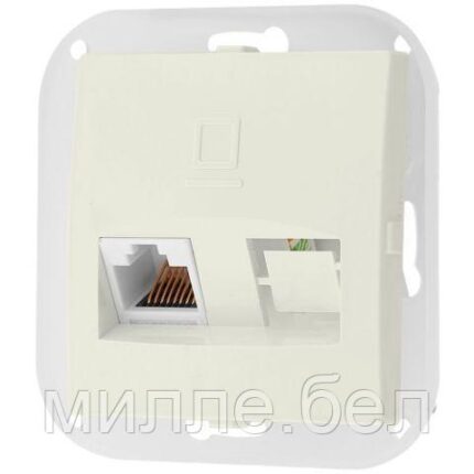 Розетка 1-ая компьютерная (скрытая) бежевая, Стиль, BYLECTRICA