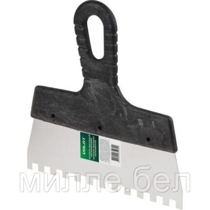 Шпатель фасад. зубчат. нерж.  350мм зуб 8х8 ВОЛАТ (для клея, гребенка)