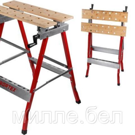 Верстак складной WORTEX WB 1060 в кор. БАМБУК, 605x640x800 мм, регулировка столешницы (нагрузка до 150 кг,