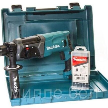 Перфоратор MAKITA HR 2470 X15 в чем. + набор буров (ОТГРУЗКА ТОЛЬКО ПО ЭТН/ЭТТН | 780 Вт, 2.7 Дж, 3 реж.,