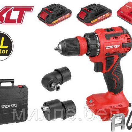Аккум. дрель-шуруповерт WORTEX BD 2025 LiSET в чем. ALL1 XLT БЕСЩЕТ, 18 В, 55 Н*м, 2х2 А*ч + 2 насад (ОТГРУЗКА
