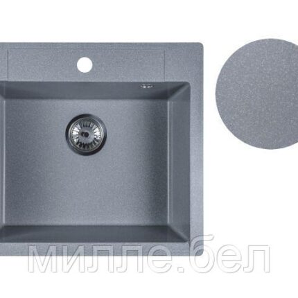 Мойка кухонная из искусственного камня UNIT серебро 550х500 мм, AV Engineering