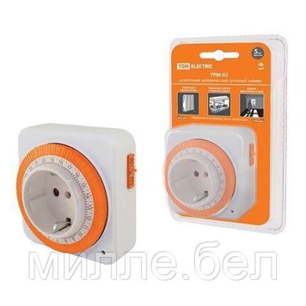 Таймер розеточный ТРМ-02-15мин/24ч-16А (суточный, квадратный) TDM