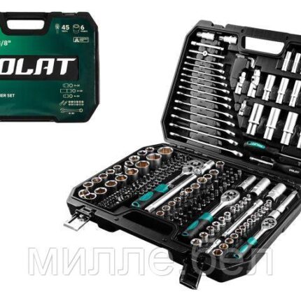 Набор головок и ключей 216пр. ВОЛАТ (1/4", 3/8", 1/2", 6 граней)