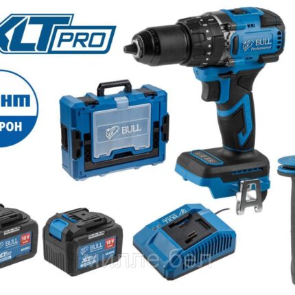 Аккум. дрель-шуруповерт BULL SR 1806 R-series Xcase XLTpro БЕСЩЕТ., Удар., 18 В, 80 Н*м, 2х6 А*ч (ОТГРУЗКА