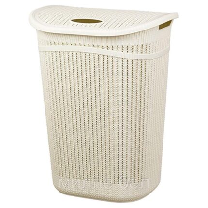 Корзина для белья ВЯЗАНИЕ 55л (белый) IDEA