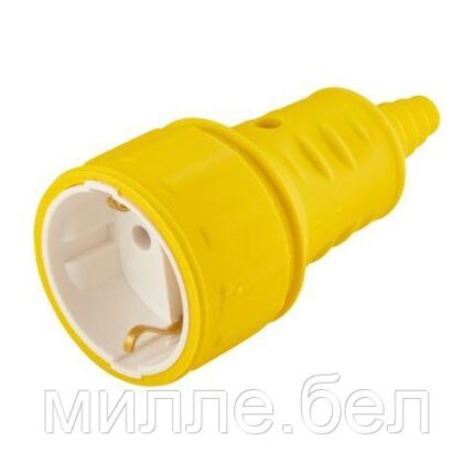 Розетка 1-ая переносная (с/з, 16А, 250В) желтая, Bylectrica