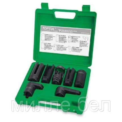 Набор спецголовок для снятия датчиков лямбда-зондов, давления масла и форсунок  TOPTUL