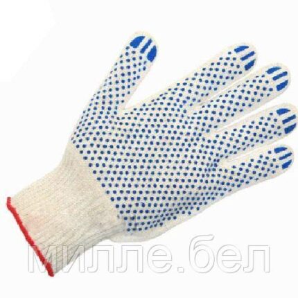 Перчатки х/б с ПВХ "Точка", 10 класс (мин. риски) (41-43 гр) (Континент-Сити)