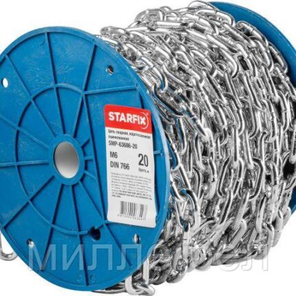 Цепь сварная короткозвенная, оцинк. М6 DIN 766 (бухта 20 м) STARFIX