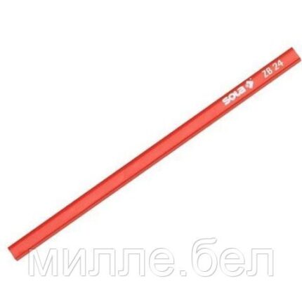 Карандаш разметочный 24см ZB 24 (SOLA) (КРАСНЫЙ. Для работы по дереву.)