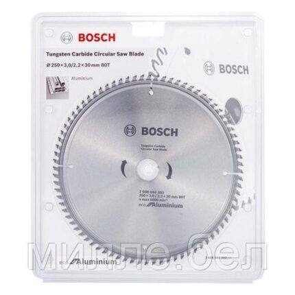 Диск пильный 250х30 мм 80 зуб. универсальный ECO ALUMINIUM BOSCH (твердоспл. зуб)