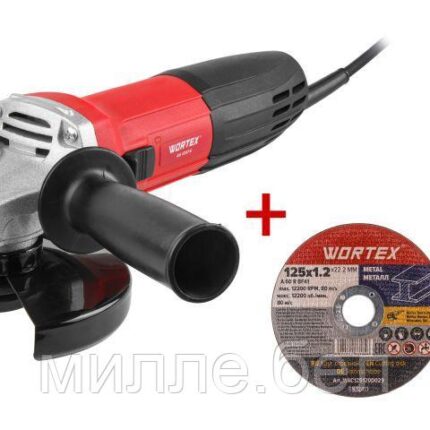 Одноручная углошлифмашина WORTEX AG 1207-6 в кор. 750 Вт, 125 мм, 0-10000 об/мин (рег.об., пылезащита
