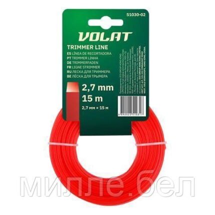 Леска ф 2.7 мм х 15 м квадратн. сеч. ВОЛАТ