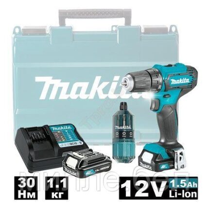Аккум. дрель-шуруповерт MAKITA CXT DF 333 DWAE в чем. + набор бит (ОТГРУЗКА ТОЛЬКО ПО ЭТН/ЭТТН | 12.0 В, 2