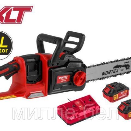 Аккум. пила цепная WORTEX CEC 4036 шина 40 см (16"), 3/8" LP, 1.1 мм XLT SET БЕСЩЁТ, 18В+18В (БЕСЩЕТ.ДВИГ., с