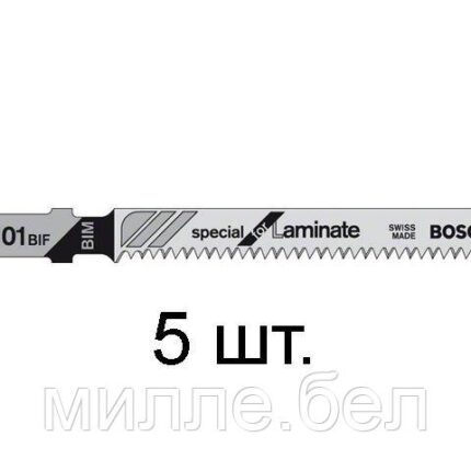 Пилка лобз. по дереву/ламинату T101BIF ( 5 шт.) BOSCH (пропил прямой, тонкий, для точного и чисторго реза в