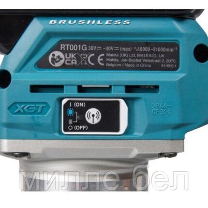 Аккум. фрезер кромочный MAKITA RT001GZ19 MAKPAC (40.0 В, БЕЗ АККУМУЛЯТОРА, цанга 8 мм, 31000 об/мин, регул.