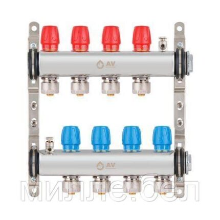 Коллекторная группа AVE135, 4 вых. AV Engineering (Для водоснабжения и отопления (радиаторы). Не для теплого