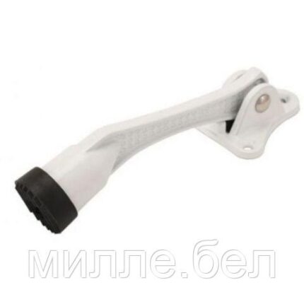 Фиксатор дверной АЛЛЮР КН-130 WW белый "козья ножка" БЛИСТЕР (УЗК)