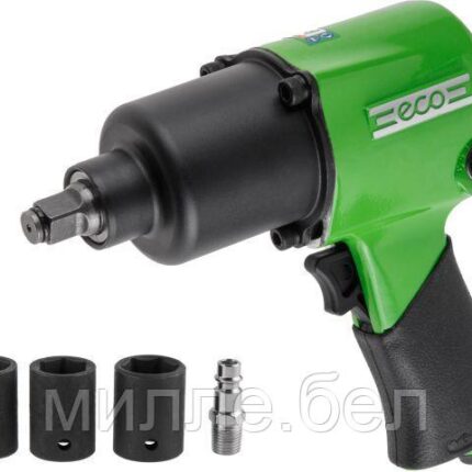 Пневмогайковерт 1/2" ECO AIW-742S (742 Нм, Ударный мех-м: twin hammer, 218 л/мин, 7500 об/мин, Макс. резьба: