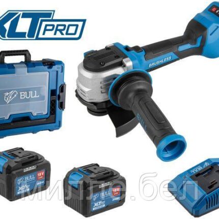 Аккум. углошлифмашина BULL CSG 1812-1 SR Xcase XLTpro 2x6 Ач БЕСЩЕТ, 125 мм, рег. об., 10 000 об/мин